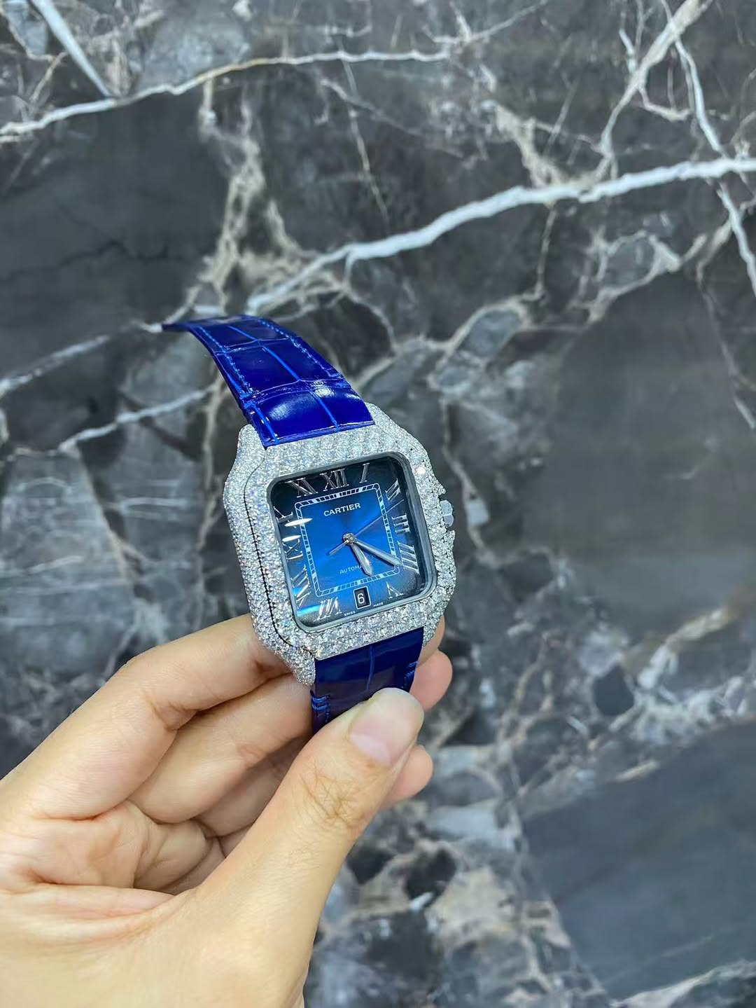 Montre Cartier Santos - Blue Monarch By NCCO