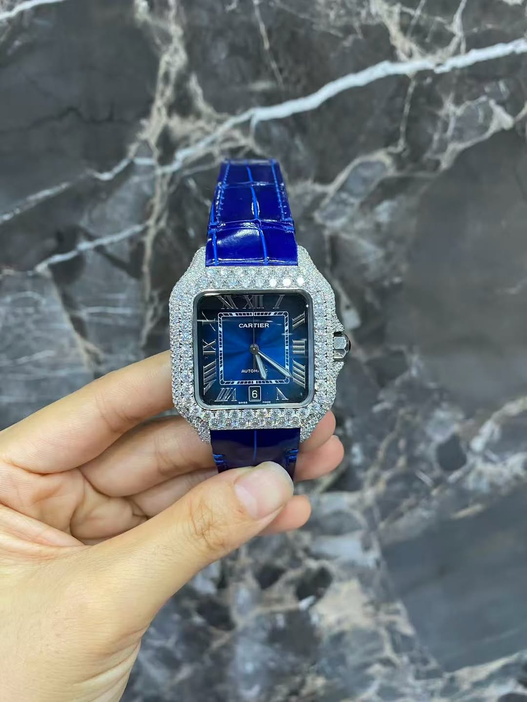 Montre Cartier Santos - Blue Monarch By NCCO