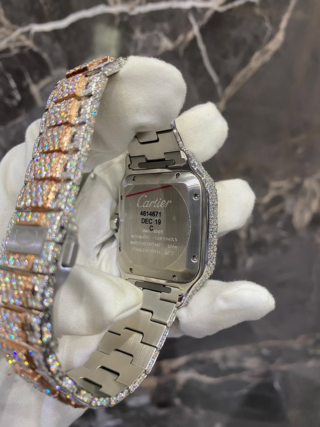 Montre Cartier Santos – Or Rose & Argent By NCCO