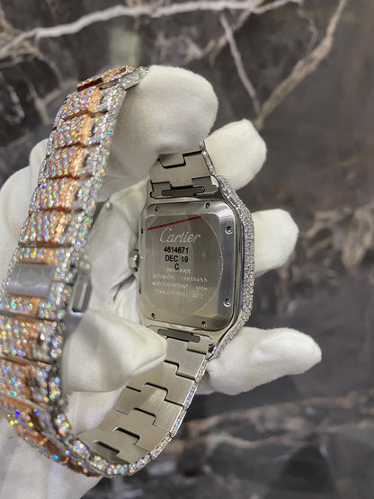 Montre Cartier Santos – Or Rose & Argent By NCCO