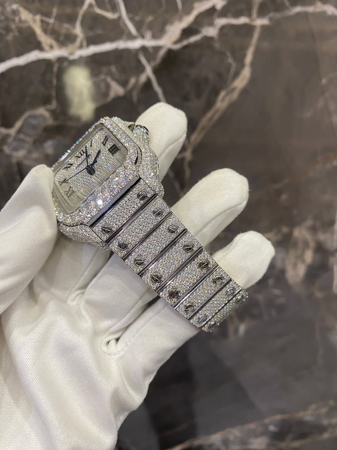 Montre Cartier Santos - Ice Roman By NCCO