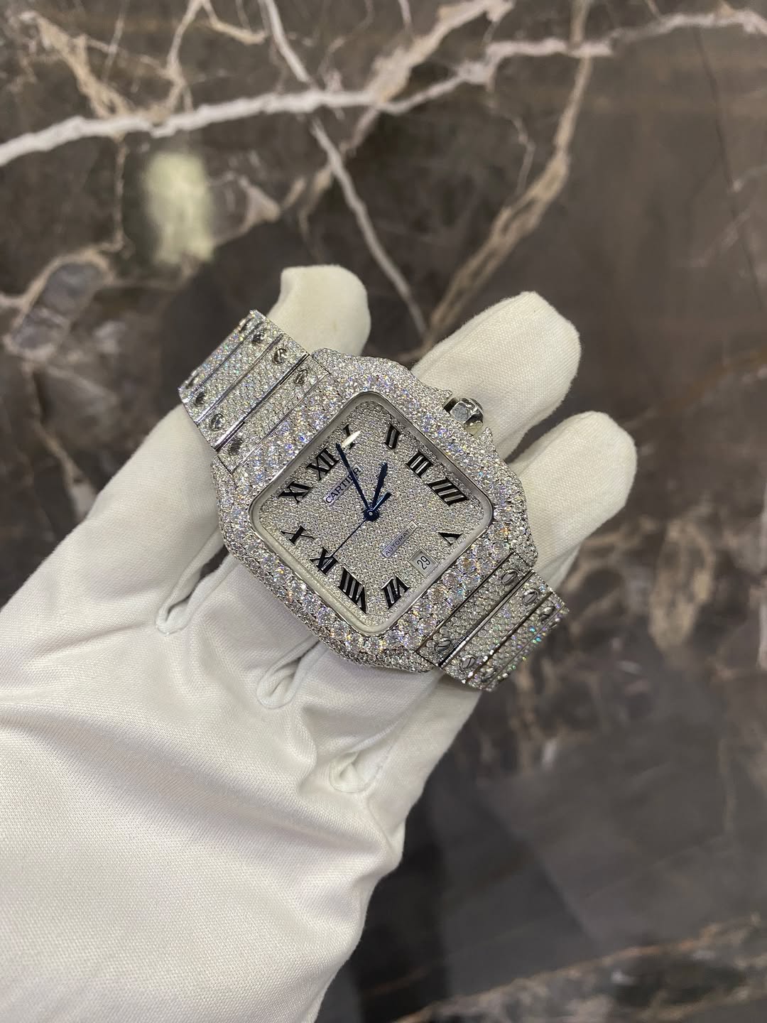 Montre Cartier Santos - Ice Roman By NCCO