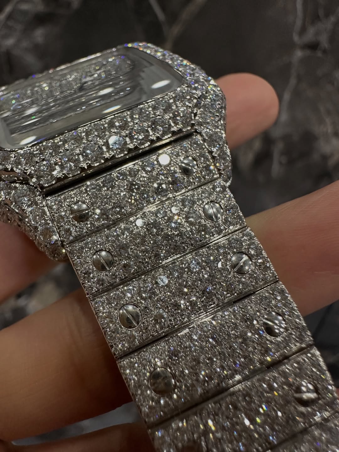 Montre Cartier Santos - Full Iced White Edition By NCCCO