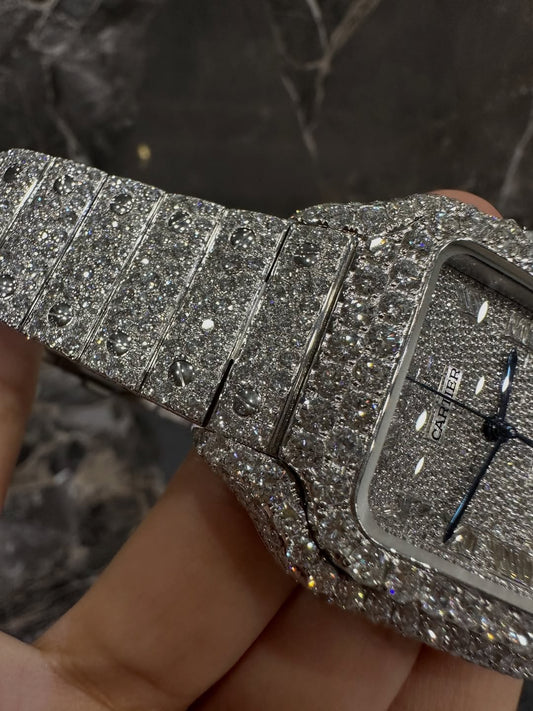 Montre Cartier Santos - Full Iced White Edition By NCCCO