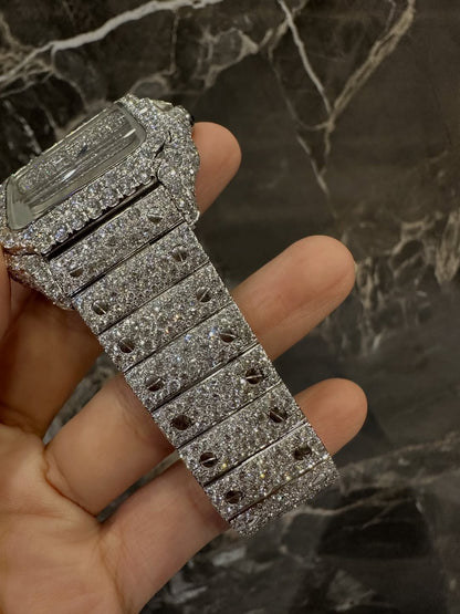 Montre Cartier Santos - Full Iced White Edition By NCCCO