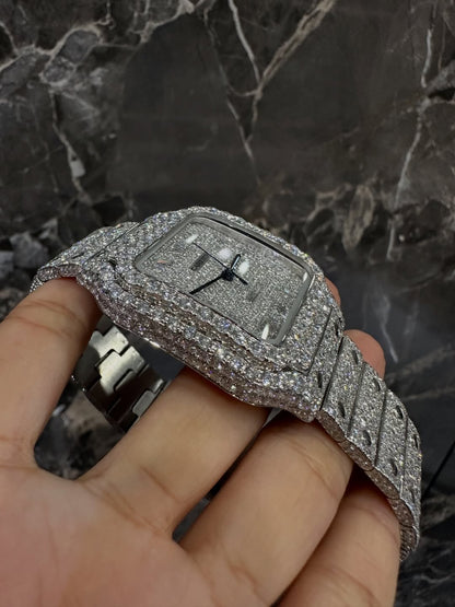 Montre Cartier Santos - Full Iced White Edition By NCCCO