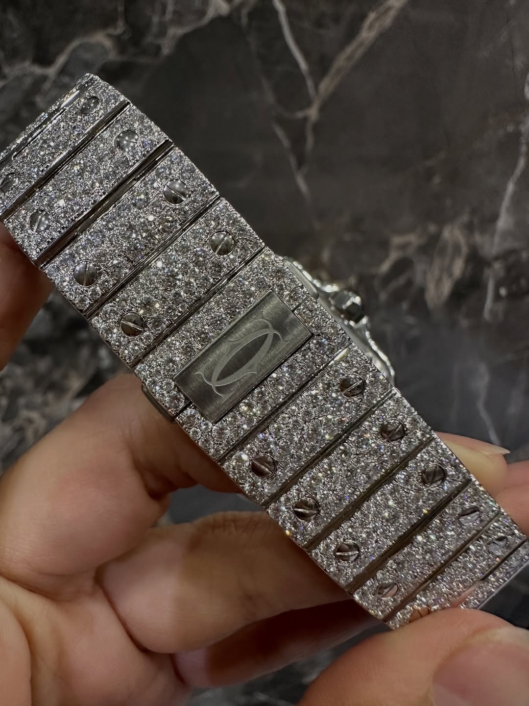 Montre Cartier Santos - Full Iced White Edition By NCCCO