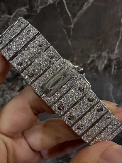 Montre Cartier Santos - Full Iced White Edition By NCCCO