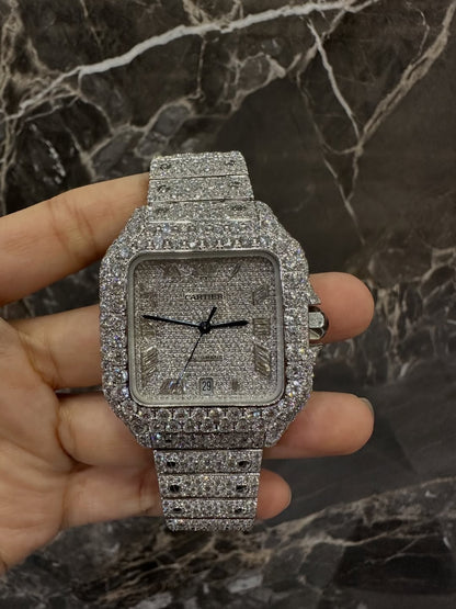 Montre Cartier Santos - Full Iced White Edition By NCCCO