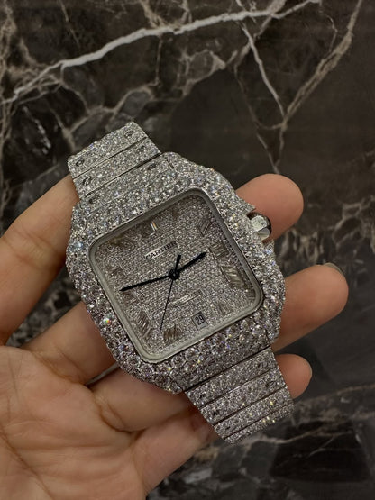 Montre Cartier Santos - Full Iced White Edition By NCCCO