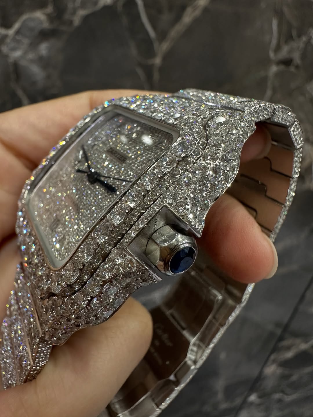 Montre Cartier Santos - Full Iced White Edition By NCCCO