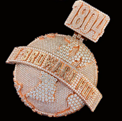 Pendentif Or Rose 18K - 1804 Broward Globe By NCCO