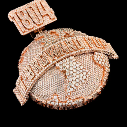 Pendentif Or Rose 18K - 1804 Broward Globe By NCCO