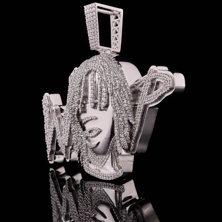 Pendentif Or Blanc 18K - “Wopp Face” By NCCO