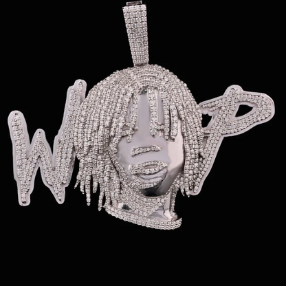 Pendentif Or Blanc 18K - “Wopp Face” By NCCO